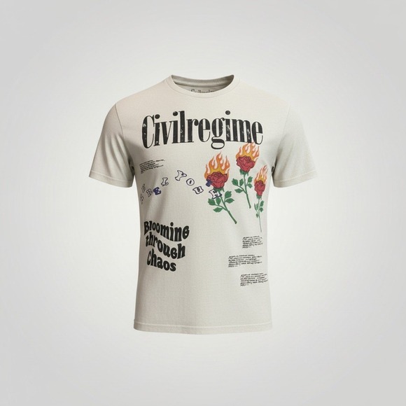 Civil Regime Other - Civil Regime Blooming Through Chaos T-Shirt Mens Large Roses Grunge Streetwear